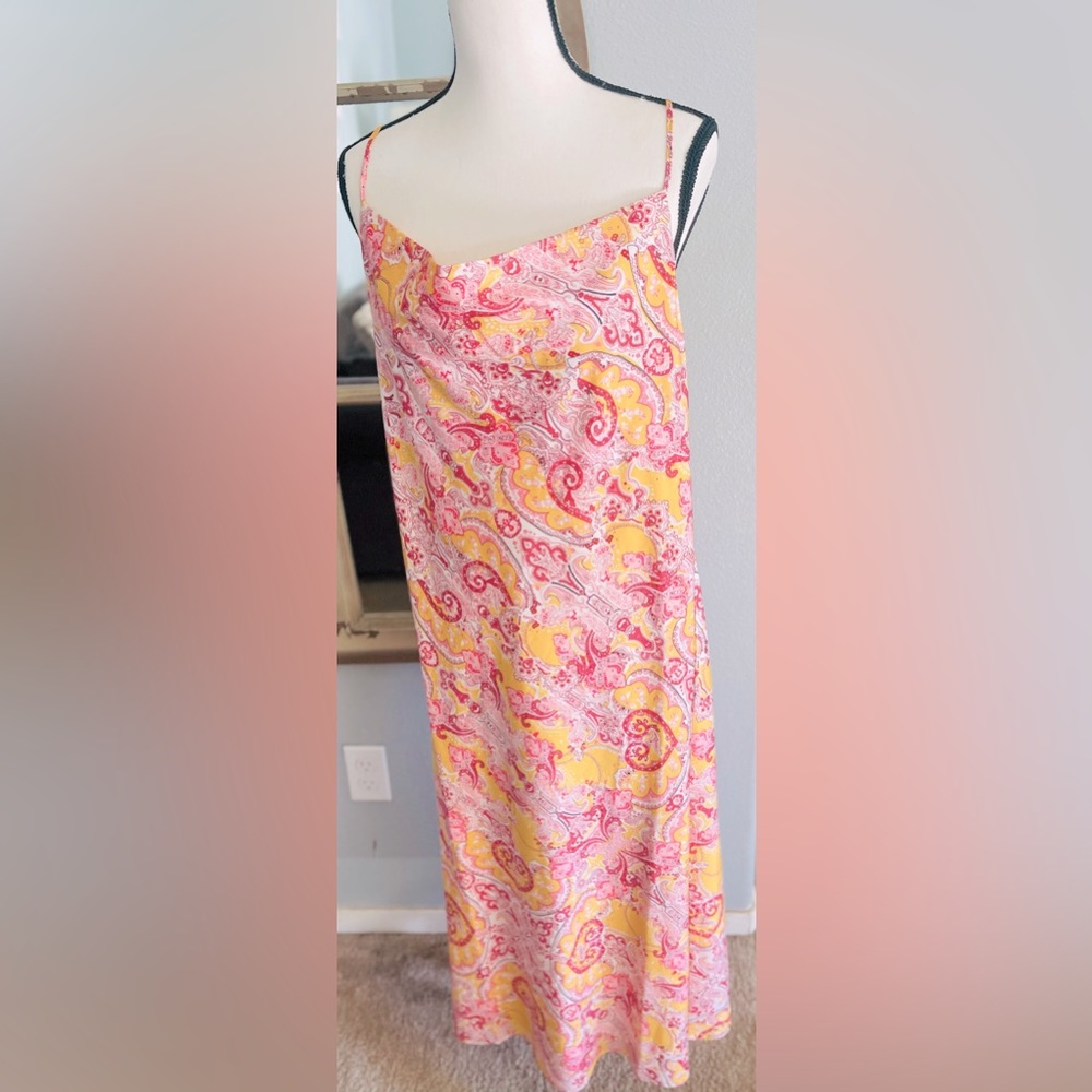 Lucy Paris midi paisley print slip dress